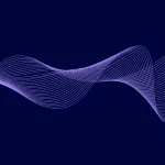 Abstract digital wave pattern composed of thin, flowing purple lines on a dark blue background, creating a sense of motion and fluidity.